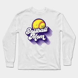 Retro Softball Mom Mother's Day Long Sleeve T-Shirt